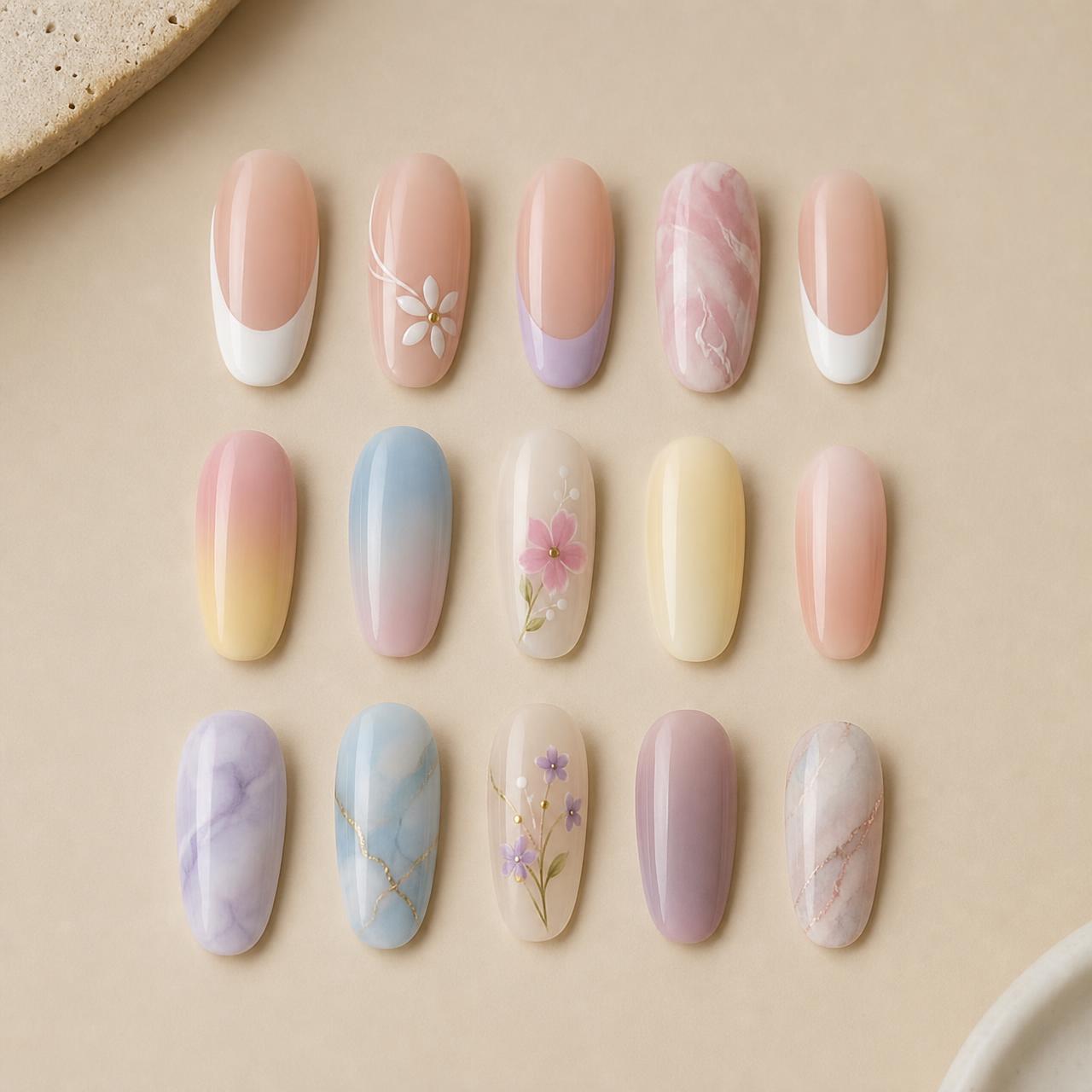 Exemples de nail art réalisés à l'aérographe